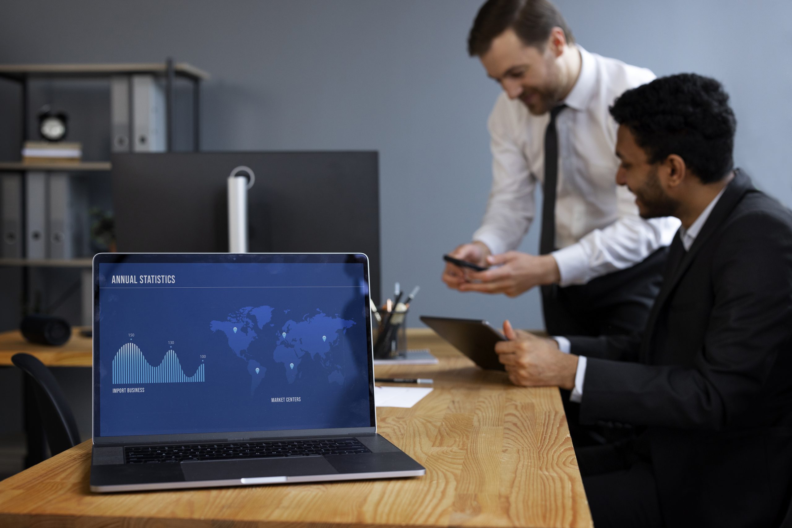 business person looking finance graphs